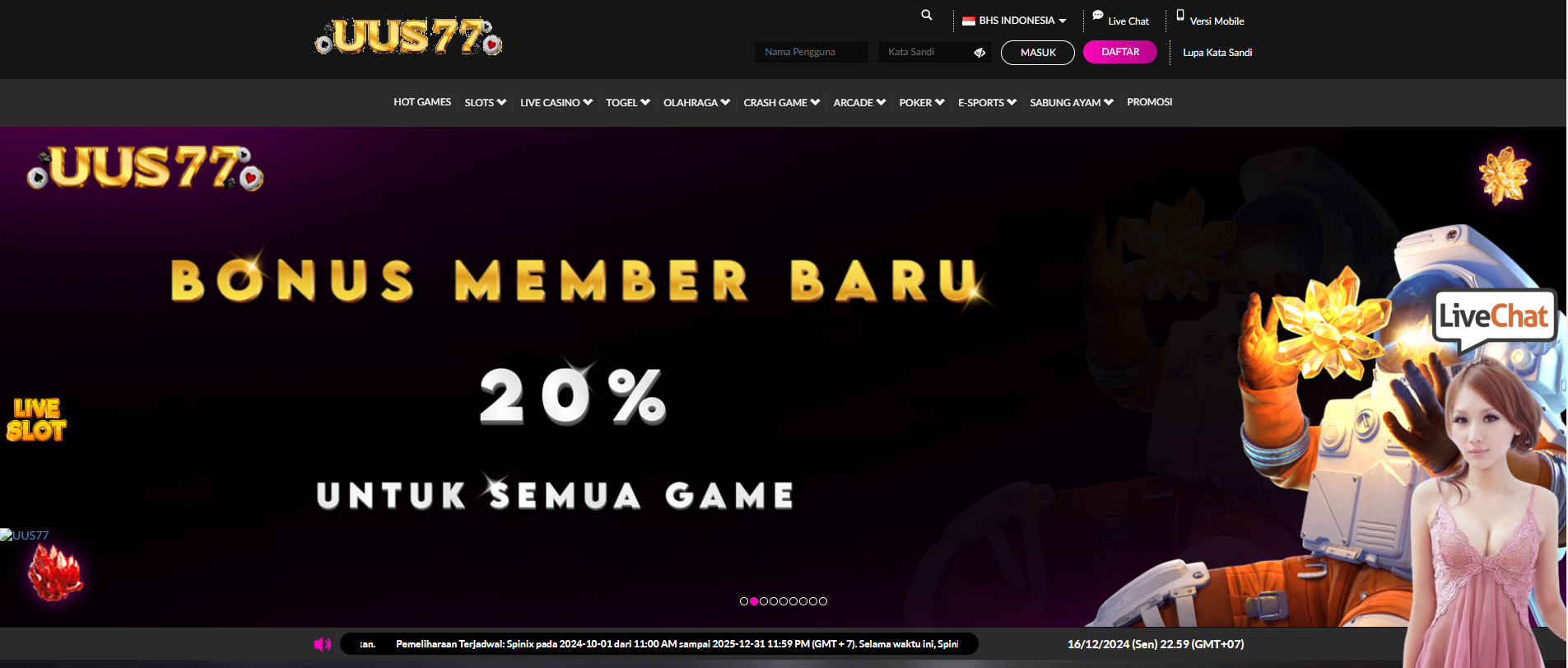 situs daftar agen judi Uus77 Uus 77 sbobet bola live casino slot gacor poker togel terpercaya